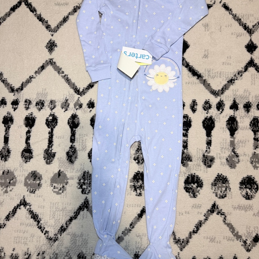 Carter's Blue Floral footie pajamas